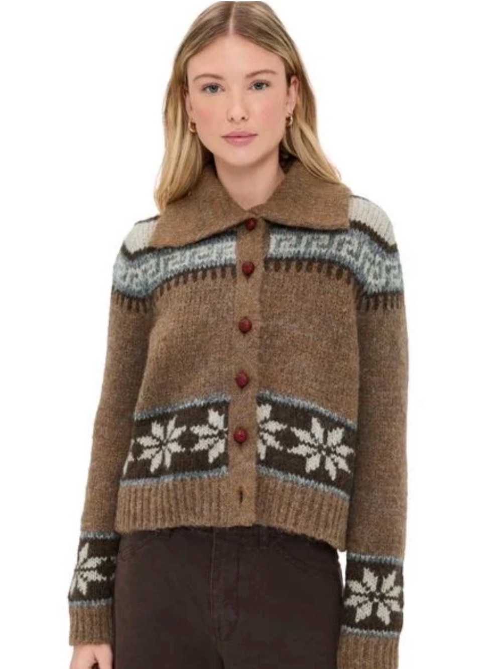 THE GREAT. Brown The Nordic Scholar sweater